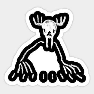 Creature in a deer skull playing the piano Sticker